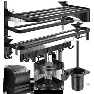 Étagère d'angle de salle de bain de luxe sans perçage, petite taille, porte-serviettes et ensemble de quincaillerie pour le rangement des toilettes - Product Image 2