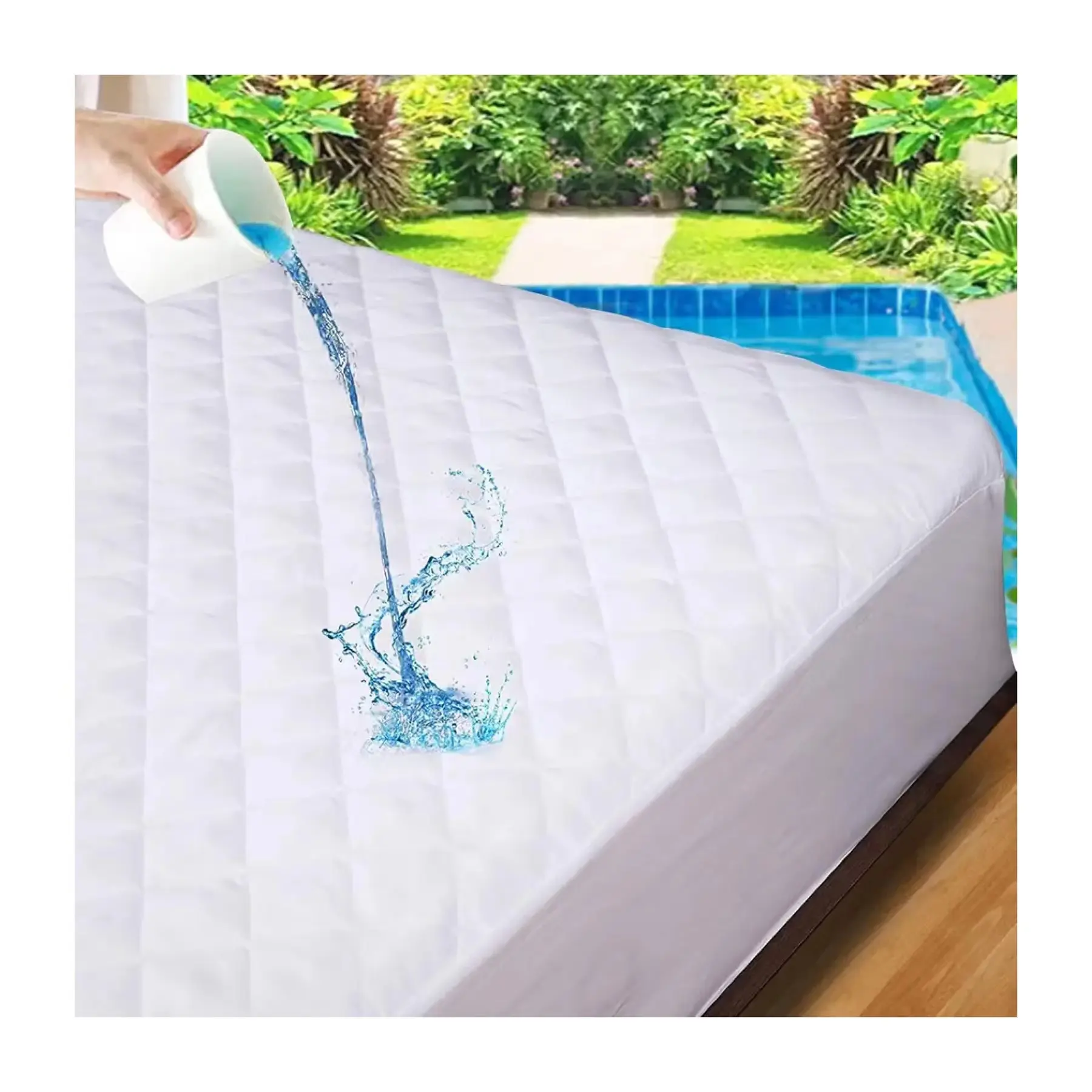 Bedding Queen Size Quilted Fitted Mattress Pad lavável impermeável colchão protetor