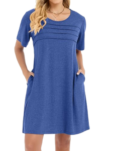 Vestido Casual Elegante de Verano para Mujer Eyegemix, Vintage, Transpirable, Mini, Cuello Solapa, Botones, Manga Corta, Estampado de Puntos - Product Image 1