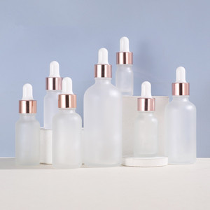5ml 10ml 15ml 20ml 30ml 50ml 100ml bouteille d'huile essentielle en verre givré avec <span class=keywords><strong>pipette</strong></span> flacon compte-gouttes en verre or rose - Product Image 4