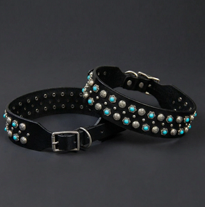 Collar de Cuero Genuino de Lujo para Perros Grandes, 2 Pulgadas de Ancho, con Diamantes y Púas, para Perros Medianos y Grandes, Ideal para <span class=keywords><strong>Pitbulls</strong></span> - Product Image 2