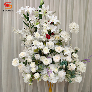 LEDA Elegant Party Events Proposals Handmade White <b>Artificial</b> Flowers Lily <b>Peony</b> Rose Runner for Wedding - Product Image 4