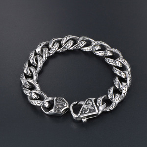Pulsera de cadena de plata tibetana, joyería retro de Hip Hop para hombre CE351 - Product Image 3