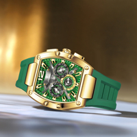 Montre chronographe à quartz Poedagar 9051 pour homme, montre de sport de luxe, Orologio, étanche, lumineuse, Reloj Hombre, bracelet en silicone pour homme