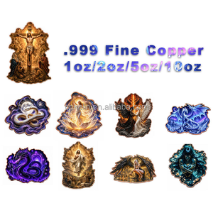 Barra de cobre fino 999 de 2OZ, Moneda de desafío irregular de Ángel y Demonio con alto relieve 3D, Coleccionable Cielo y Infierno - Product Image 2