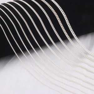 Rantai pinggiran rantai Pria Multi ukuran 0.9-2.8mm rantai Tautan Kuba perak murni S925 mewah untuk pembuatan perhiasan gelang wanita DIY - Product Image 4