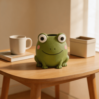 Pot de fleurs en résine personnalisé en forme de grenouille de dessin animé mignon, micro-paysage pour balcon et jardin domestique