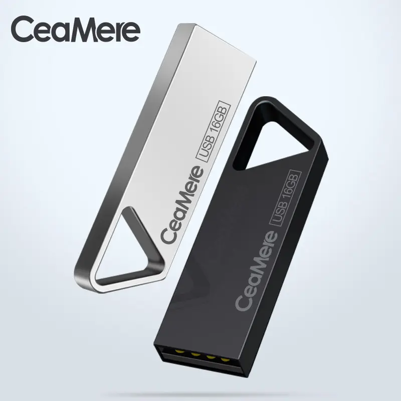 Ceamere แฟลชไดรฟ์โลหะ USB2.0 16GB 32GB แฟลชไดรฟ์โลหะ64gb128gb