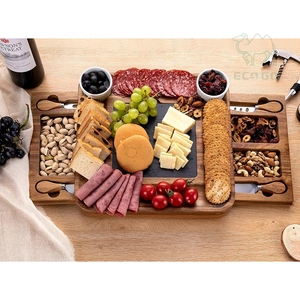 ไม้อะคาเซียแผ่นไม้สำหรับหั่นชีสมีลิ้นชักแบบเลื่อนออกสำหรับไวน์ชีสเนื้อดีไซน์ใหม่ - Product Image 5