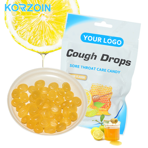 סוכריות לוזנג'ס ללא סוכר בטעמי פירות צמחיים חמוצים, ג'ינג'ר, לימון ודבש, עם תוספי ויטמינים, לטיפול בכאבי גרון, לילדים, מותג פרטי. - Product Image 1