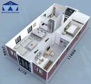 Maison en conteneur modulaire mobile, abri préfabriqué extensible pour chantier de construction, logement temporairerapide - Product Image 1