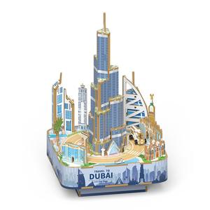 3D DIY Burj Khalifa <b>Wooden</b> Assembly Music Box Ornament Cross-<b>Border</b> Dubai Toy for Kids Perfect Gift Idea - Product Image 1