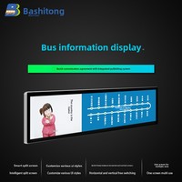 Écran LCD en barre, affichage publicitaire long format pour bus, métro, supermarché, étagère, montage mural (19,5-36,8 pouces)