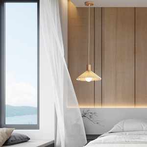 Minimalist Wood Pendant Light Nordic Style Dining Room <b>Bedroom</b> Bar Counter Art Lamp - Product Image 3