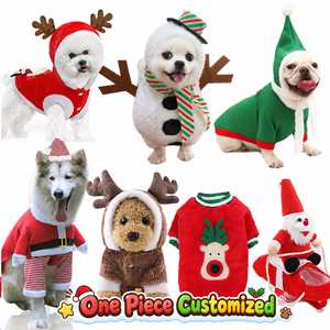 Sudadera con Capucha Navideña Personalizada al por Mayor para Perros, <span class=keywords><strong>Ropa</strong></span> para Mascotas con Diseño de Reno, Papá Noel y Muñeco de Nieve, <span class=keywords><strong>Ropa</strong></span> para Perros, <span class=keywords><strong>Ropa</strong></span> Cálida de Invierno para Cachorros - Product Image 1