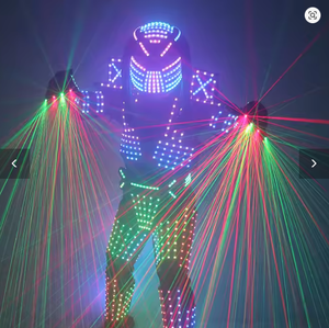 Cosplay RGB sáng Armor LED Dance Jacket sân khấu <span class=keywords><strong>Robot</strong></span> phù hợp với với đèn <span class=keywords><strong>Laser</strong></span> găng tay cho hộp đêm Bar hiển thị - Product Image 4