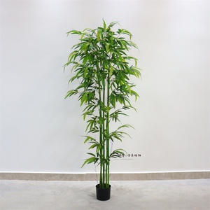 Planta de Bambú Artificial al por Mayor, Decoración Navideña y de Acción de Gracias para el Hogar, Hojas de Seda Verdes, Alta Simulación, Tacto Natural - Product Image 5