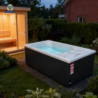 Baignoire froide au design moderne pour la salle de sport à domicile, la récupération après l'effort, le massage, la relaxation en jardin, contrôle Balboa, certifiée SAA