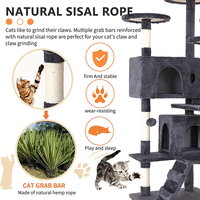 Arbre à chat pour animaux domestiques, meuble griffoir, structure d'escalade et condo pour chatons et chats