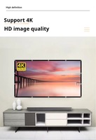 Écran de projection pliable simple en soie de lait VIY 84 pouces, tissu de projection portable 4K HD 16:9 1080P 60 pouces pour films