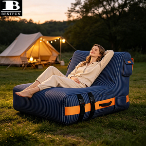 Chaise longue gonflable de luxe résistante à l'eau, canapé-lit flottant pour piscine avec housse en tissu pour patio, jardin, camping, maison - Product Image 3