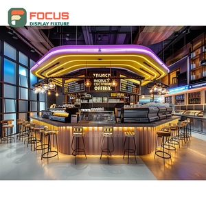 ชั้นวางกาแฟแบบตั้งพื้น ชั้นวางแก้วมัค ชั้นวางวีเนียร์ไม้โอ๊ค ชั้นวางโชว์สินค้าในร้าน - Product Image 4