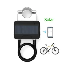 Atacado bloqueio de alarme anti roubo-Omni alarme solar inteligente antifurto, painel solar, trava de cabo de aço de bicicleta