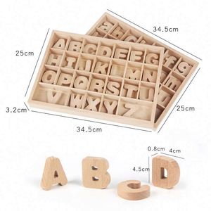 26PCS ABC Wooden <b>Alphabet</b> <b>Blocks</b> Standing Stacking 3D Natural Wood Letters Sensory Learning Toy - Product Image 5
