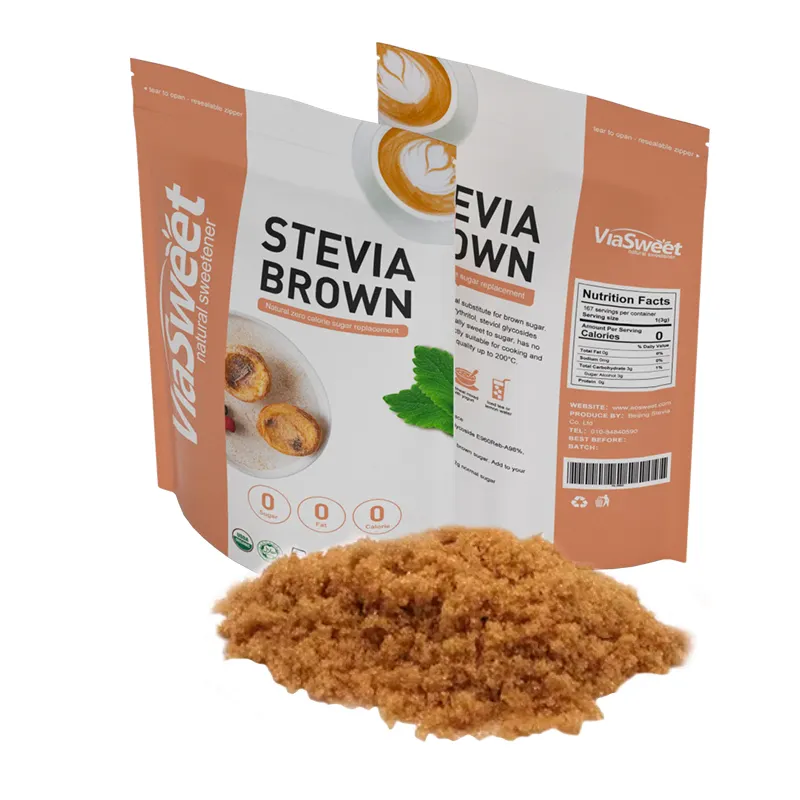 Stevia-azúcar marrón para bebidas, edulcorante natural a granel orgánico