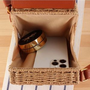 Vintage Women's <b>Mini</b> Shoulder Bag Rope Ball Crossbody Woven with Tassel Decoration Simple Beach Holiday Casual Style - Product Image 4