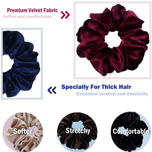 Thời trang mới phụ nữ nhung scrunchies phụ kiện đàn hồi tóc ban nhạc trang trí Tie nhiều màu tóc đuôi ngựa chủ tóc scrunchies - Product Image 2