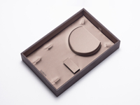 Boîte de présentation de bijoux en cuir PU personnalisée, multi-emplacements pour colliers, boucles d'oreilles, bagues, pour les boutiques de détail