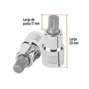 Juego de llaves de vaso de punta corta BOX 6 M12 Bristol, accionamiento de 1/2 pulgada, TRUPER - Product Image 3
