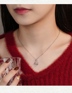 Collar de Plata de Ley S925 con Árbol de Navidad, Planeta y Luna, Joyería Estética de Estilo Fairycore, Regalo para Adolescentes y Mujeres Jóvenes - Product Image 6