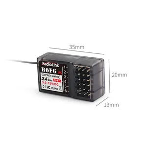 Récepteur gyroscopique 6 canaux RadioLink R6FG V5 pour télécommande RC de voitures, compatible avec les émetteurs RC8X/RC6GS/RC4GS/<span class=keywords><strong>T8FB</strong></span>/T8S - Product Image 2