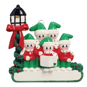 Juego de Adornos Navideños de Resina Personalizables con Diseño de Duendes Cantores, Decoración Colgante para Árbol de Navidad de 2 a 6 Miembros - Product Image 5