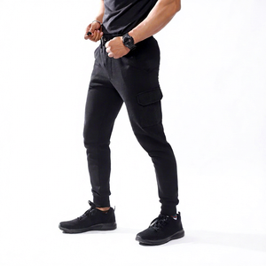 Pantalones Deportivos Grises para Hombre, Cintura Elástica, Múltiples Bolsillos, Joggers Casuales, Transpirables, Tejido de Punto de Peso Medio, Estilo Otoñal - Product Image 3
