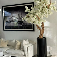 Arbre de cerisier artificiel en forme de plante courbe fait à la main pour la décoration de mariage, de maison, d'hôtel, plante artificielle d'intérieur et d'extérieur
