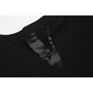 T-shirt V Lone a Maniche Corte per Donna e Uomo, Stile Hip-hop Casual con Stampa Lettering in Puro Cotone - Product Image 6