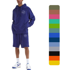 Logo personnalisé sportif taille haute coton polyester pull à capuche short bouffante impression respirant survêtement cordons automne - Product Image 1