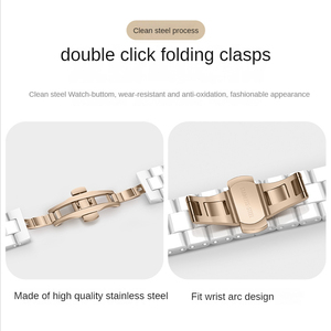 Correa de Reloj Inteligente de Cerámica y Acero Inoxidable, 20mm 22mm, Blanca, Correa de Cerámica para Reloj Huawei Watch <span class=keywords><strong>GT</strong></span> <span class=keywords><strong>3</strong></span> <span class=keywords><strong>Pro</strong></span> - Product Image 4