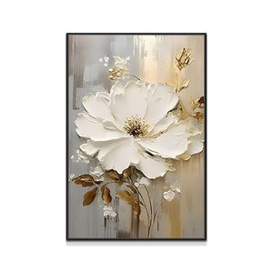 Pintura de pared impermeable moderna al por mayor personalizada pintura al óleo de Arte de pared de flores blancas - Product Image 6