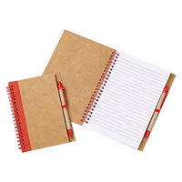 Carnet à spirales relié rigide A5 personnalisé, carnet en papier kraft A5, bloc-notes personnalisés avec stylo