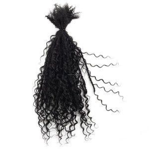 Extensions de cheveux naturels 100% humains, tresses de 16 pouces (0,6 cm), prix d'usine, locs tressés faits à la main, styles bohèmes - Product Image 5