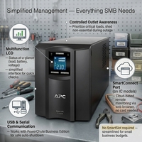 APC Schneider SMC1000I2U-CH Onduleur en rack 1KVA pour entreprise, interactif en ligne avec batterie intégrée