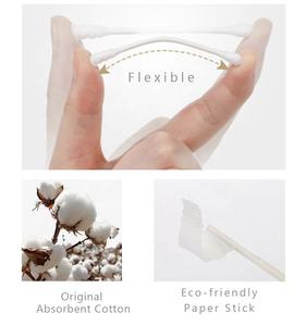 100 pièces en gros, coton-tiges personnalisés à tige en papier, jetables, en pur coton - Product Image 6