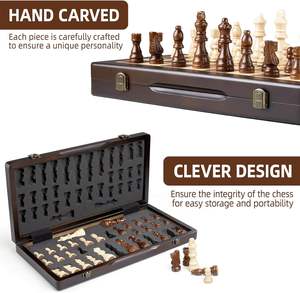 Juego <span class=keywords><strong>de</strong></span> <span class=keywords><strong>Ajedrez</strong></span> Magnético <span class=keywords><strong>de</strong></span> Madera, Tablero Plegable <span class=keywords><strong>de</strong></span> 15 Pulgadas con 2 Reinas Adicionales <span class=keywords><strong>de</strong></span> Madera, Juegos <span class=keywords><strong>de</strong></span> Mesa Hechos a Mano para Viajes, para Profesionales y Principiantes - Product Image 4