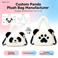 Sac à bandoulière en peluche panda mignon personnalisé à partir d'images, sac de dessin animé neuf, cadeau d'anniversaire pour enfants