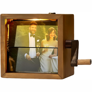 Hand-Cranked UV <b>Printed</b> Photo Album Flip-Type Luminous Tabletop Baby Photo <b>Frame</b> for Couples - Product Image 1