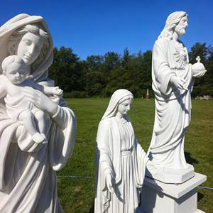 Estatua de la Sagrada Familia de Mármol Hecha a Mano, Diseño Europeo Religioso, Tamaño Real para Exteriores, para Iglesia y Jardín - Product Image 4